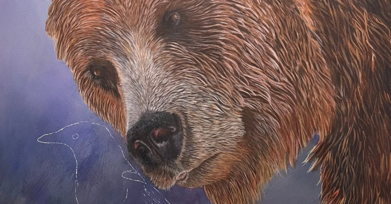 Back to my easel….’The Bear and the Bird’