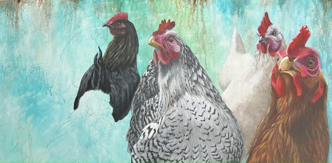 Photo of chicken painting